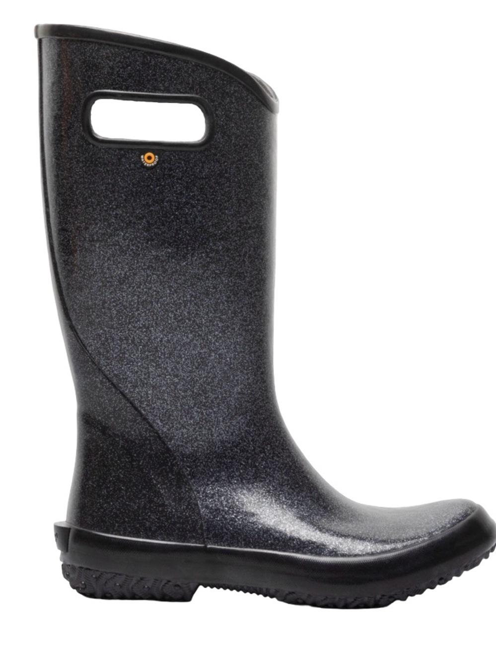 Bogs | Women's Black Shimmer Glitter Knee-High Rain Boots | 8